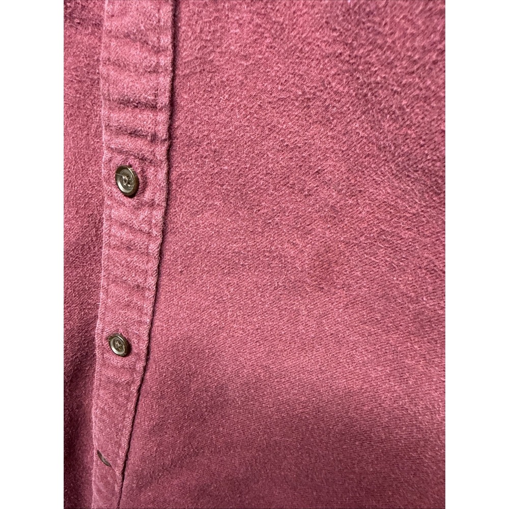 Lands End Chamois Shirt Men XXL Maroon Flannel Casual Outdoor Campcore Cabincore - Picture 8 of 16